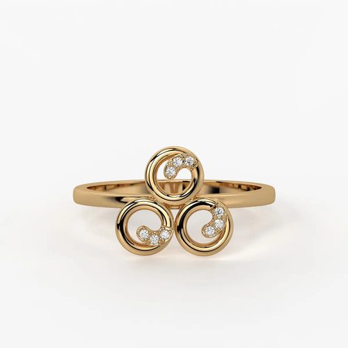 Triluna Swirl Diamond Ring