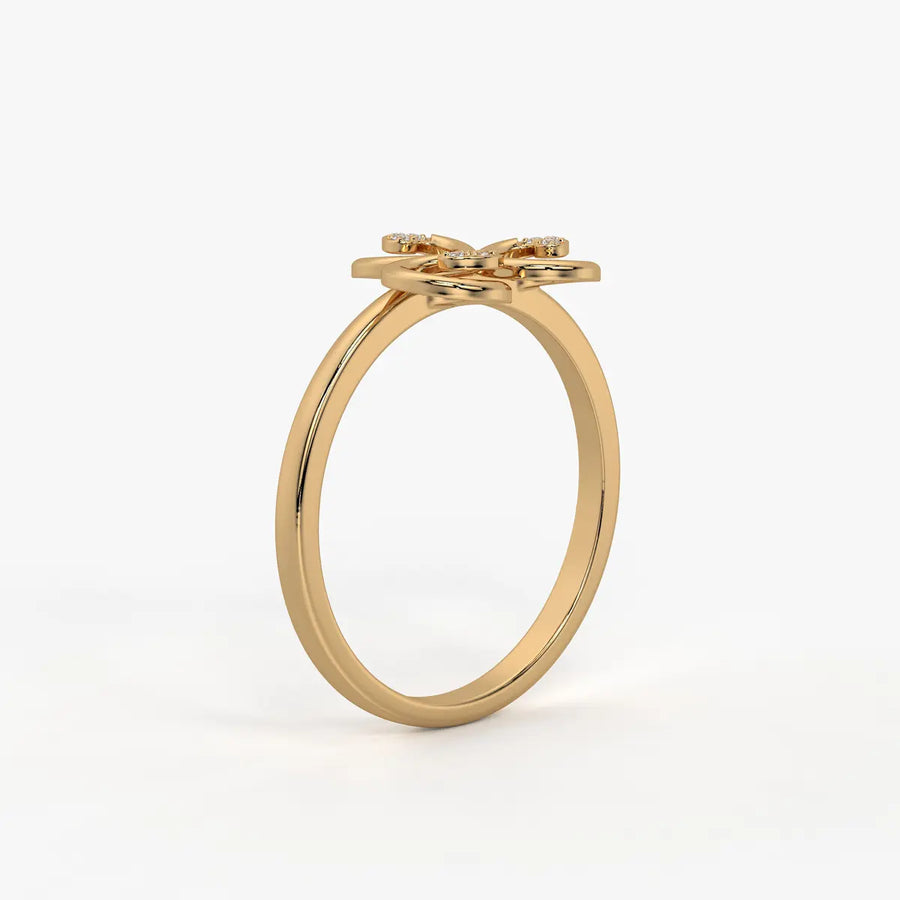 Triluna Swirl Diamond Ring