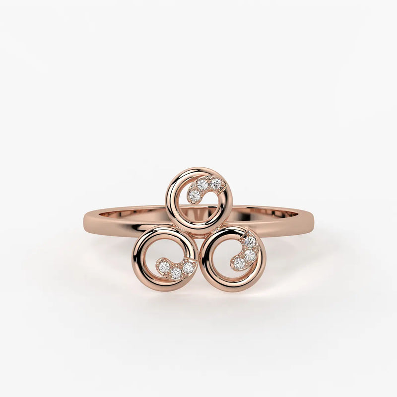 Triluna Swirl Diamond Ring
