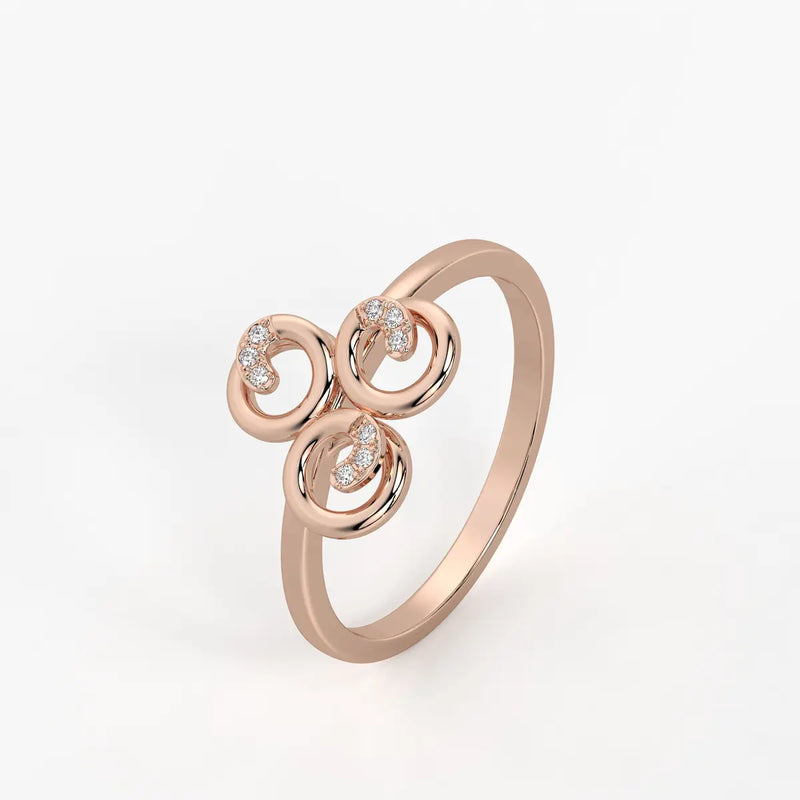 Triluna Swirl Diamond Ring