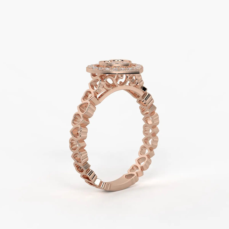 Love Lattice Heart Diamond Ring