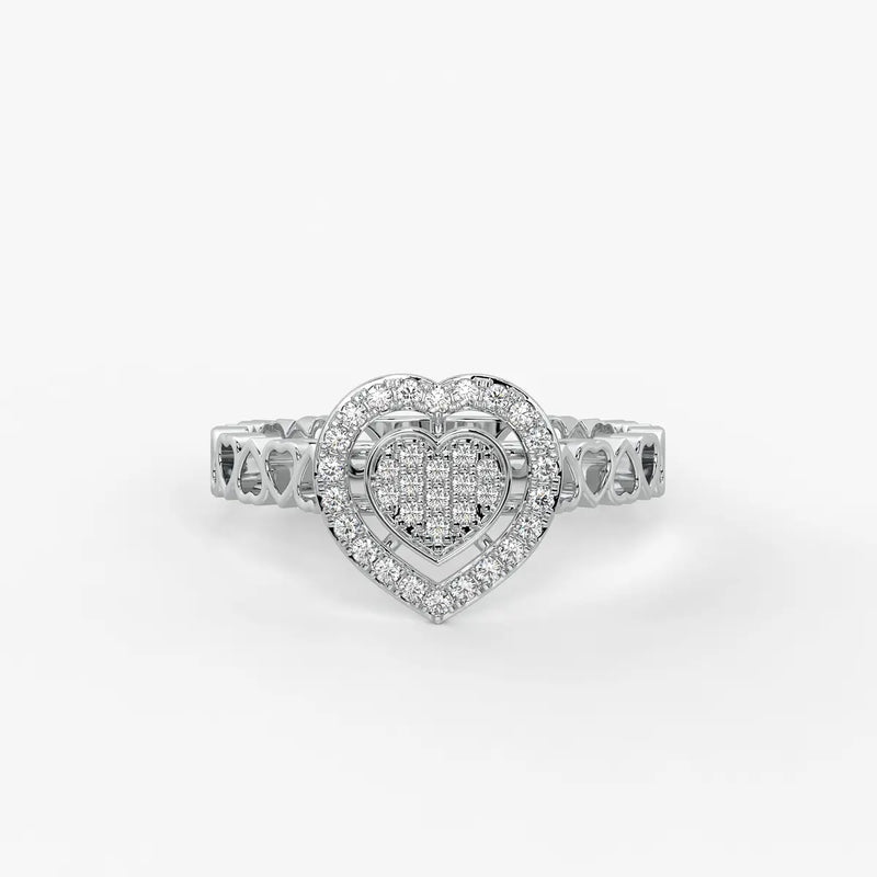 Love Lattice Heart Diamond Ring