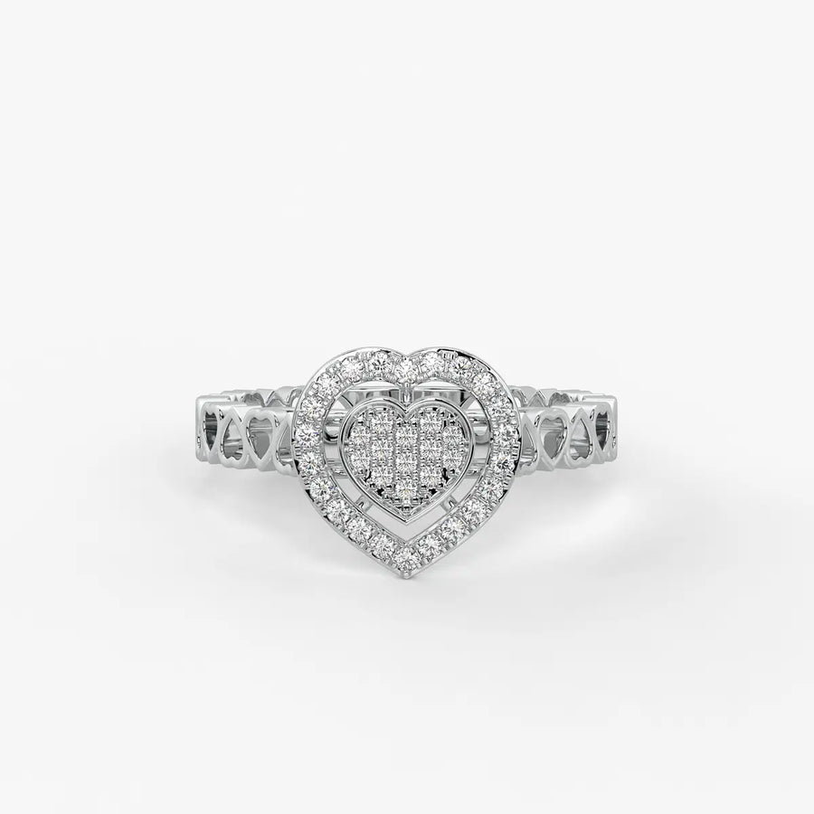Love Lattice Heart Diamond Ring