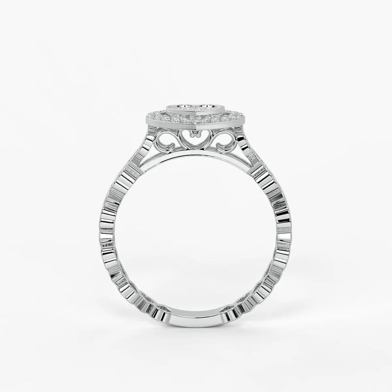 Love Lattice Heart Diamond Ring