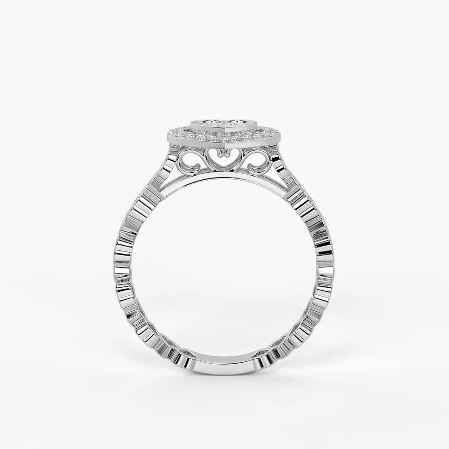 Love Lattice Heart Diamond Ring