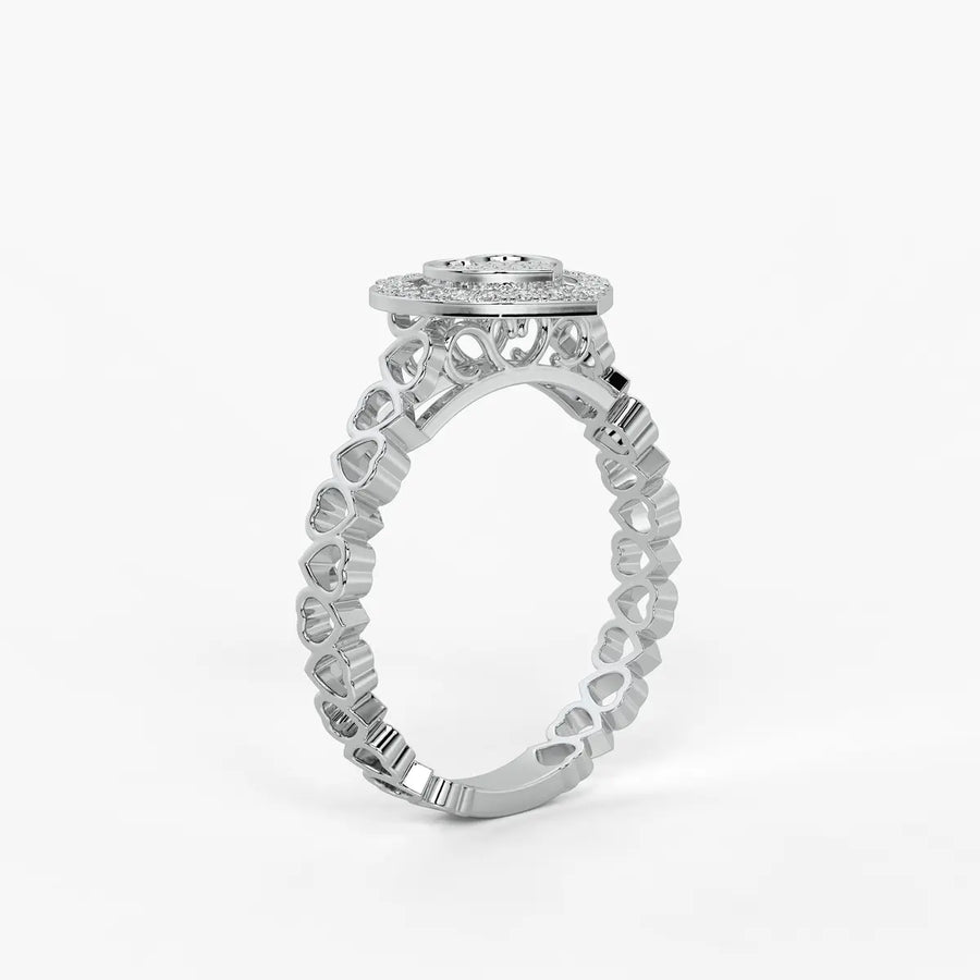 Love Lattice Heart Diamond Ring