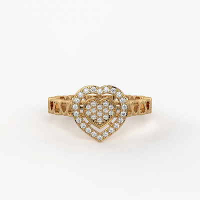Love Lattice Heart Diamond Ring