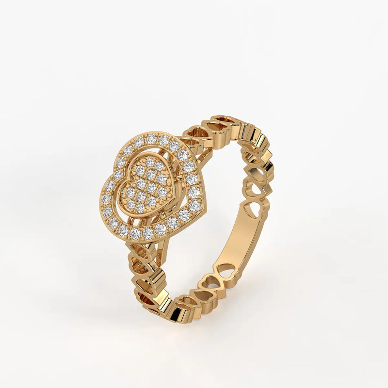 Love Lattice Heart Diamond Ring
