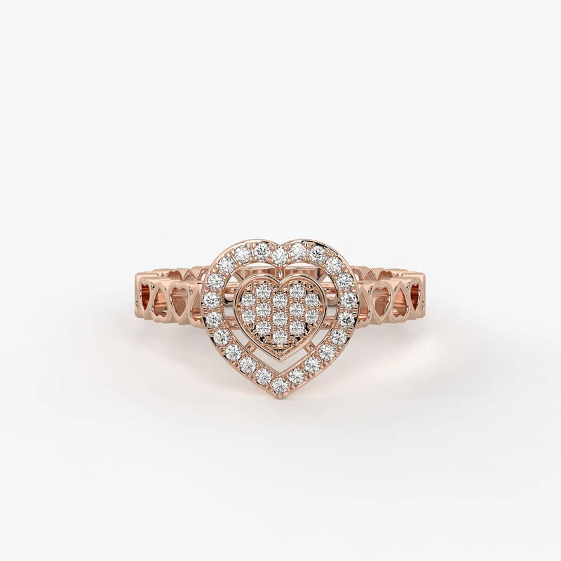 Love Lattice Heart Diamond Ring