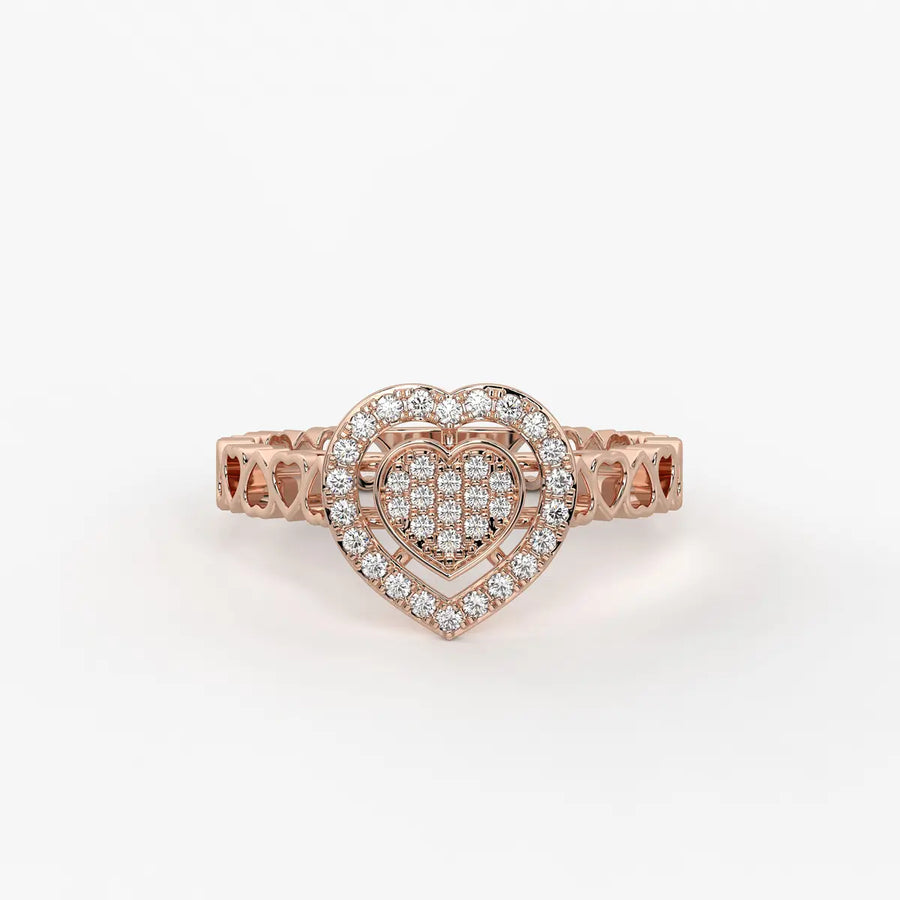 Love Lattice Heart Diamond Ring
