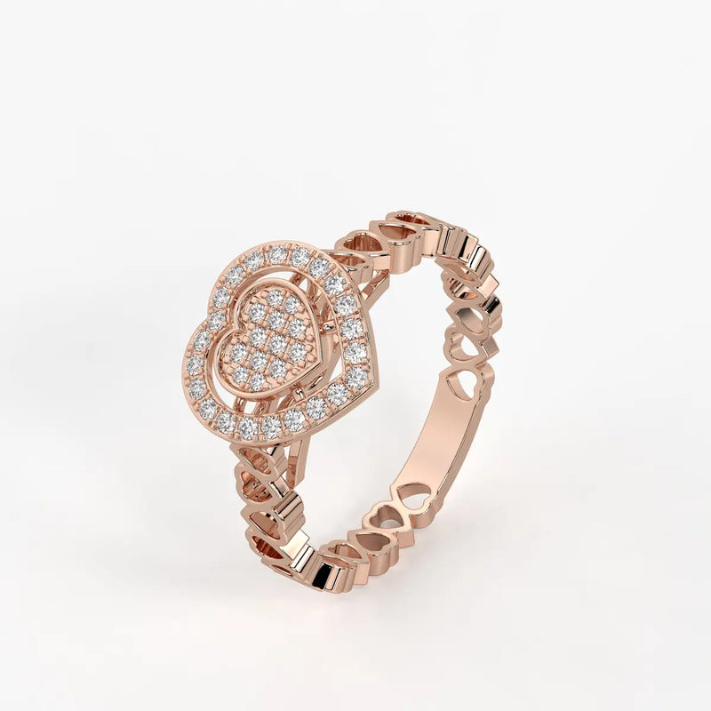 Love Lattice Heart Diamond Ring