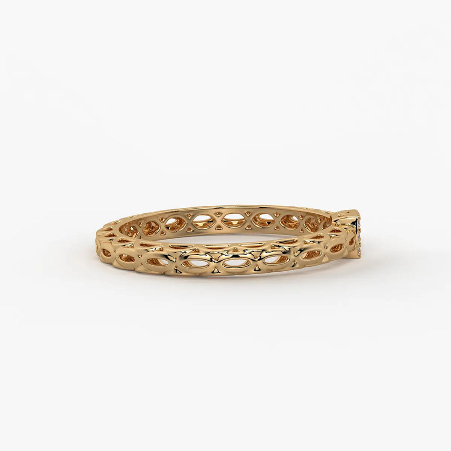Lattice Cube Diamond Ring