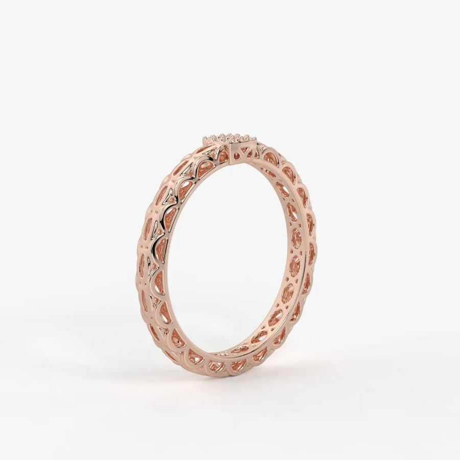 Lattice Cube Diamond Ring