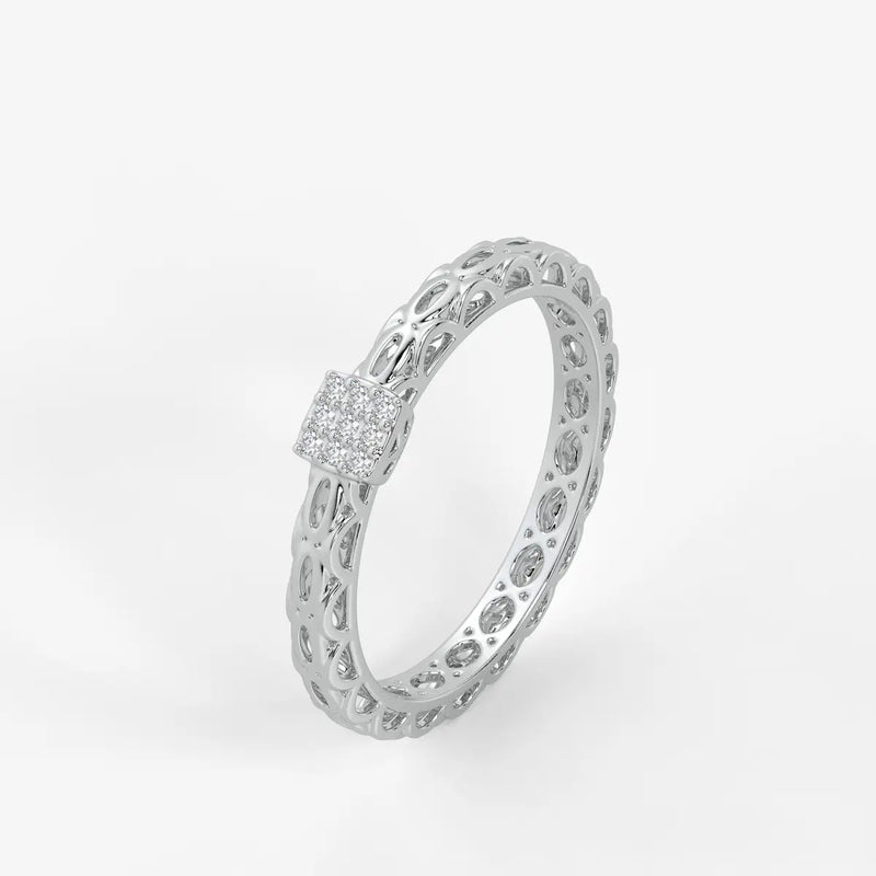 Lattice Cube Diamond Ring