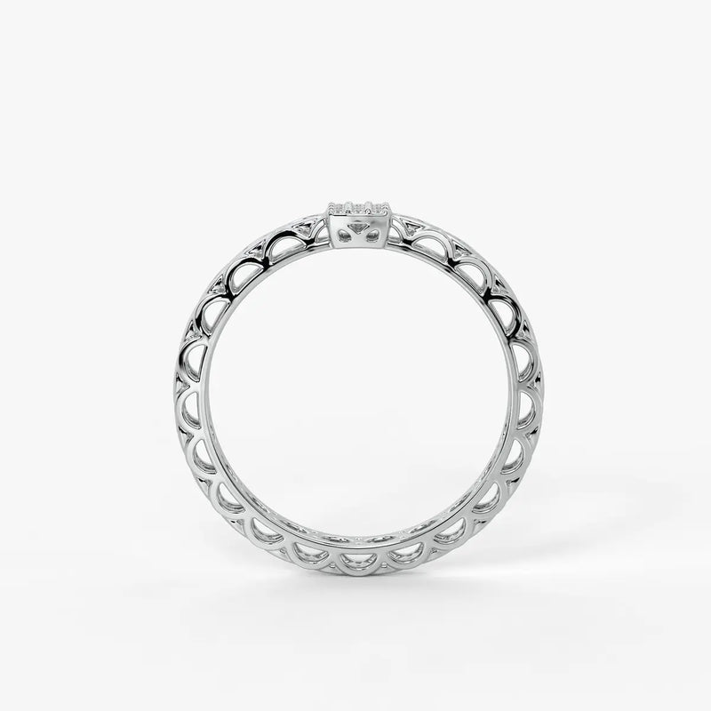 Lattice Cube Diamond Ring