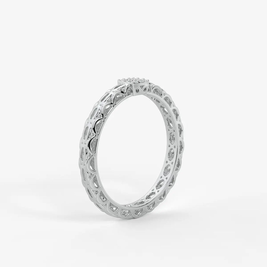 Lattice Cube Diamond Ring