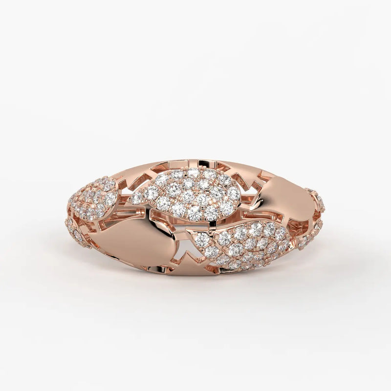 Floral Oval Cluster Ladies Ring