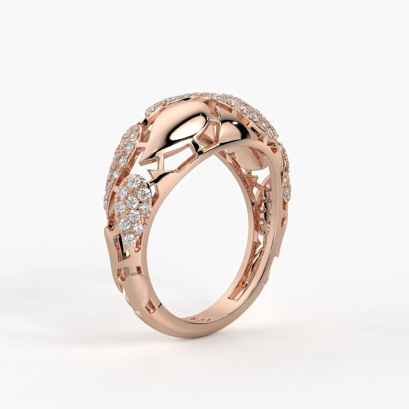 Floral Oval Cluster Ladies Ring