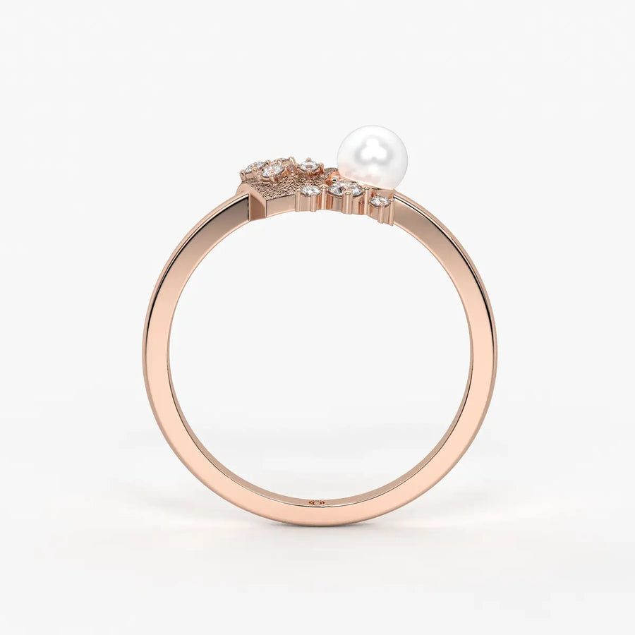 Floral Pearl Designer Ring