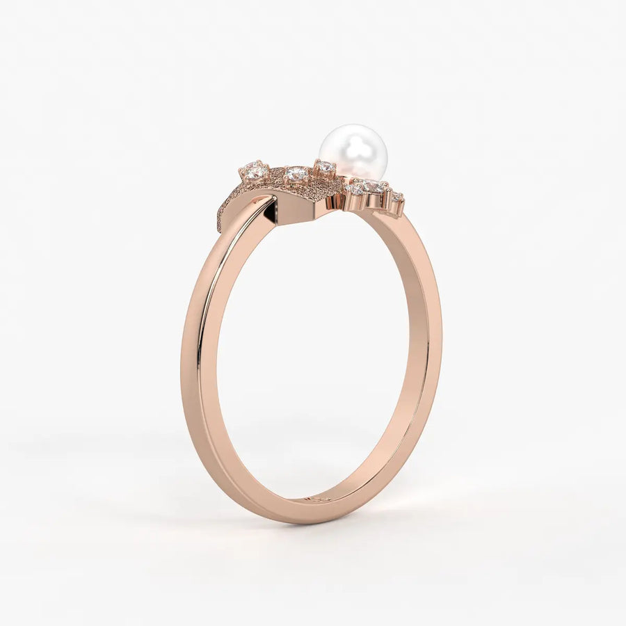 Floral Pearl Designer Ring
