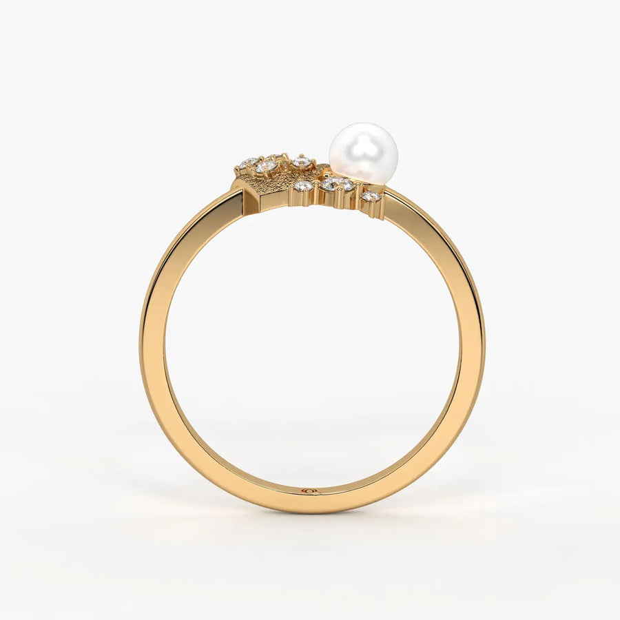 Floral Pearl Designer Ring