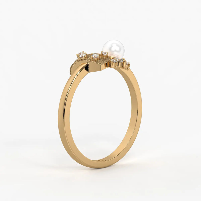 Floral Pearl Designer Ring
