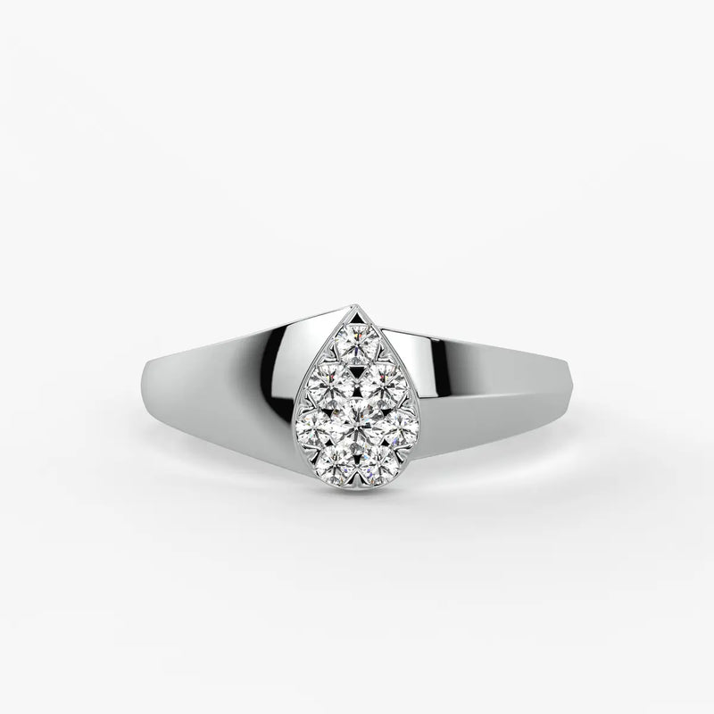 Heart Cluster Solitaire Ladies Ring