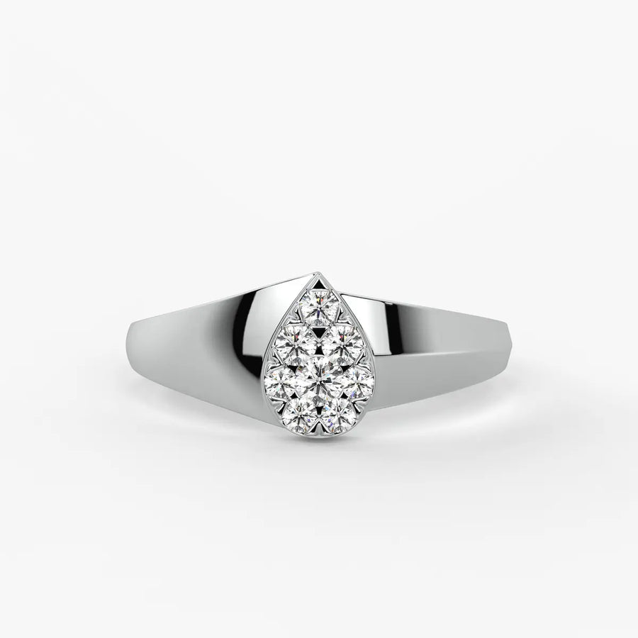 Heart Cluster Solitaire Ladies Ring
