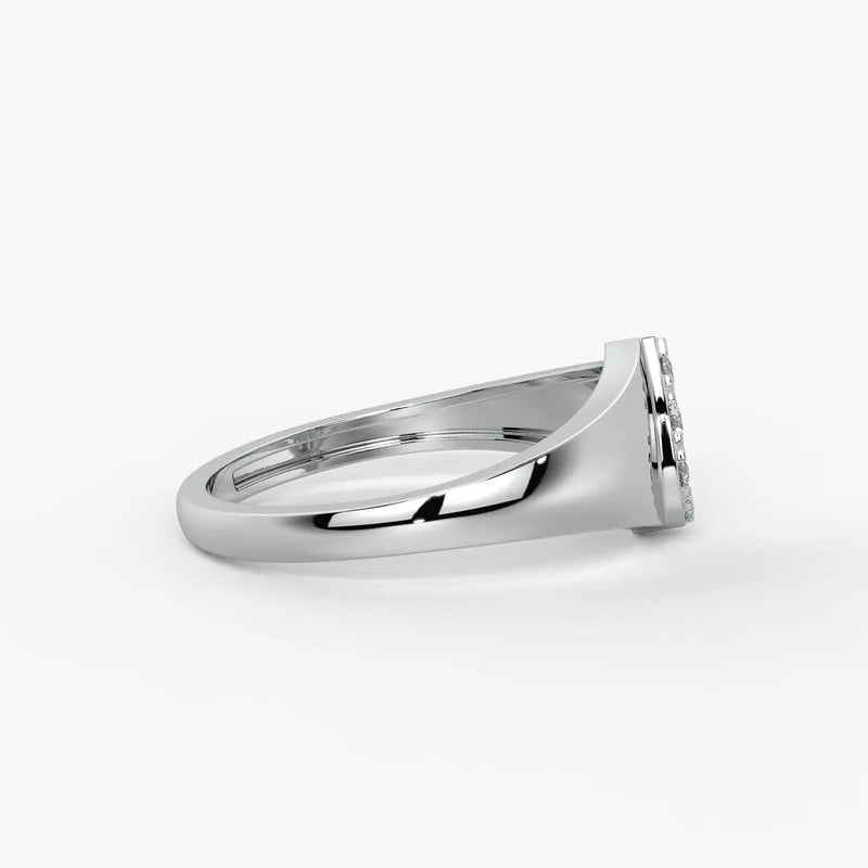 Heart Cluster Solitaire Ladies Ring
