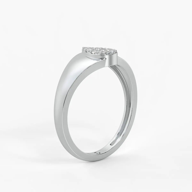 Heart Cluster Solitaire Ladies Ring