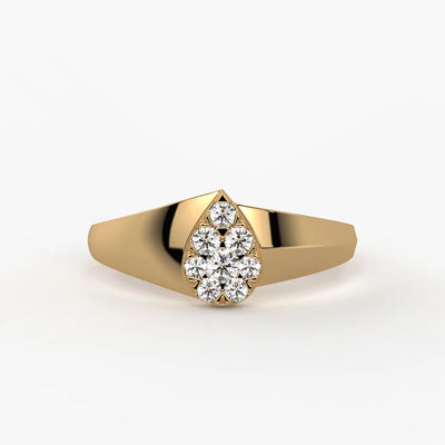 Heart Cluster Solitaire Ladies Ring