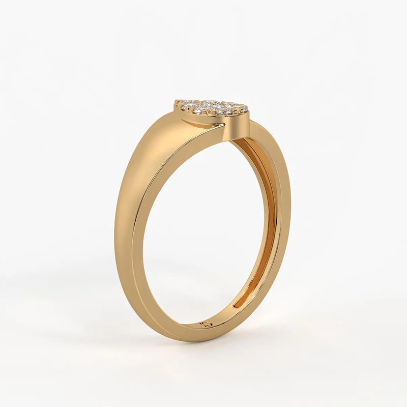 Heart Cluster Solitaire Ladies Ring
