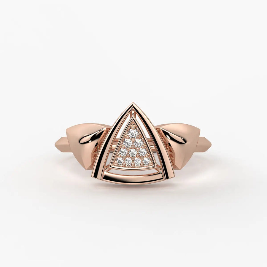 Triangle Frame Cluster Ladies Ring