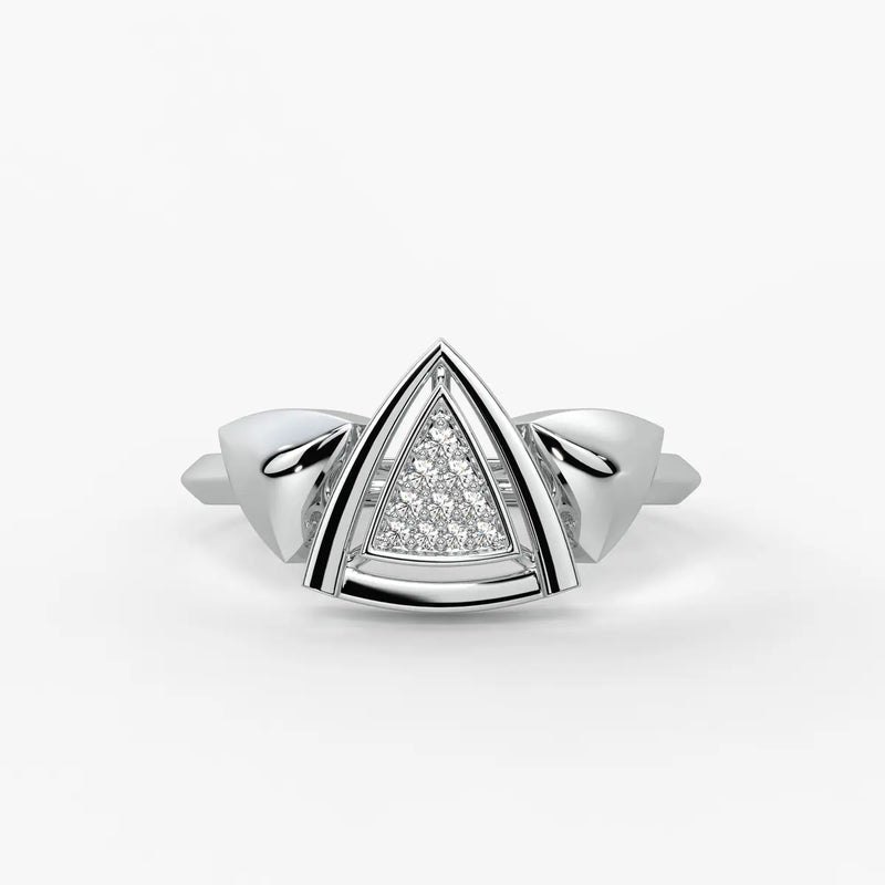 Triangle Frame Cluster Ladies Ring