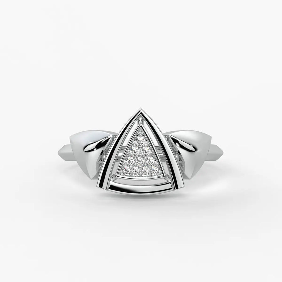 Triangle Frame Cluster Ladies Ring