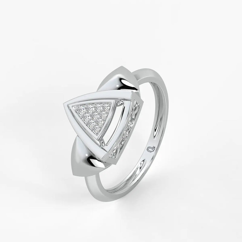 Triangle Frame Cluster Ladies Ring