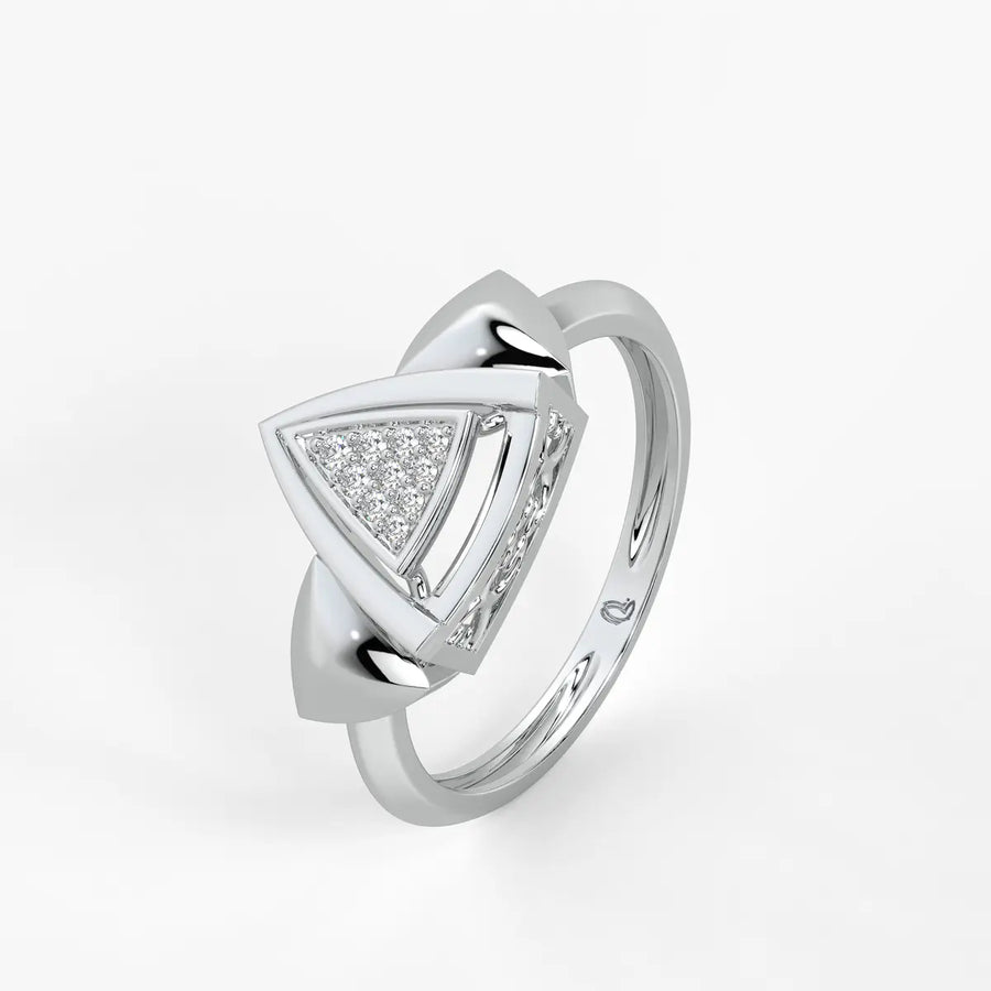Triangle Frame Cluster Ladies Ring
