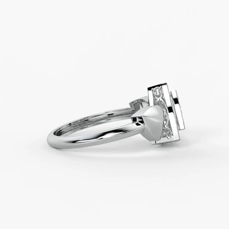 Triangle Frame Cluster Ladies Ring