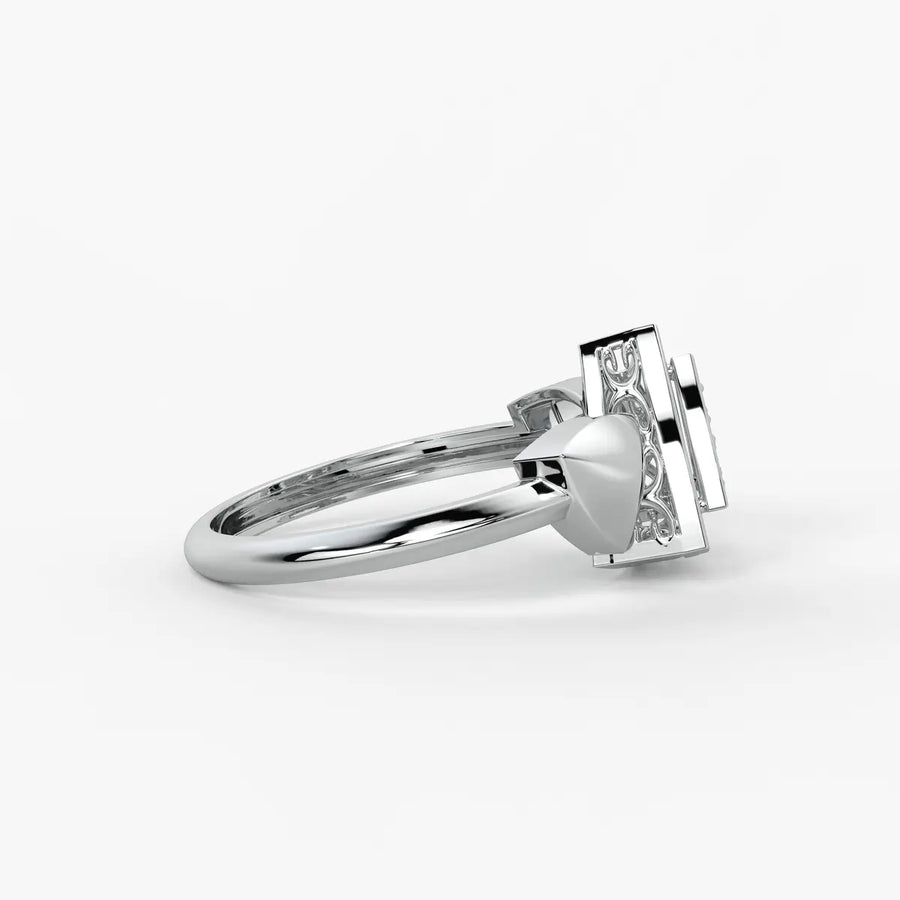 Triangle Frame Cluster Ladies Ring
