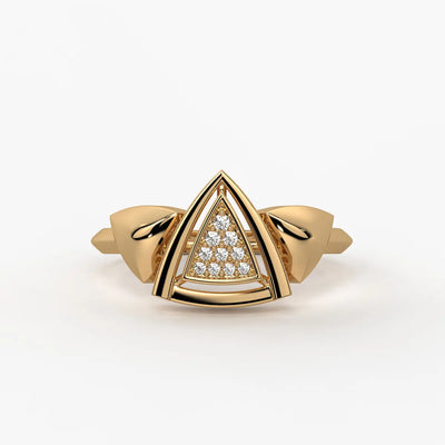 Triangle Frame Cluster Ladies Ring