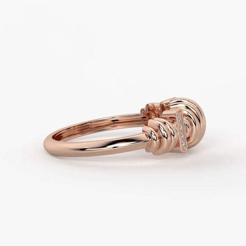 Ribbed Bar Accent Ladies Ring