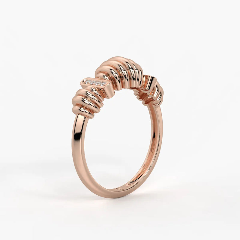 Ribbed Bar Accent Ladies Ring