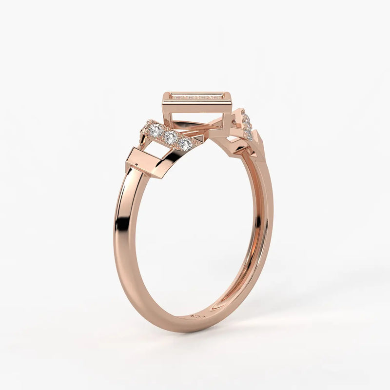 Square Halo Cluster Ladies Ring