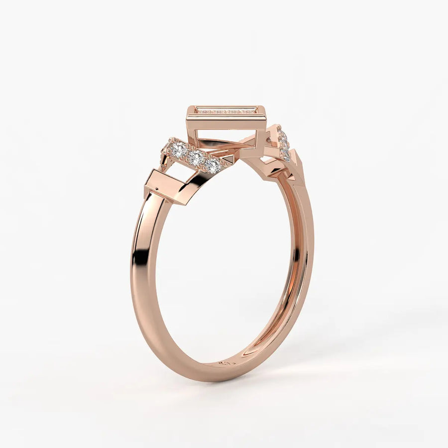 Square Halo Cluster Ladies Ring