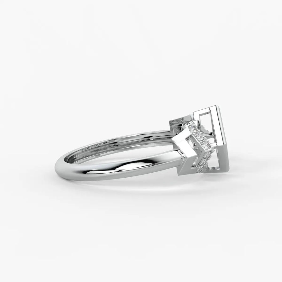 Square Halo Cluster Ladies Ring