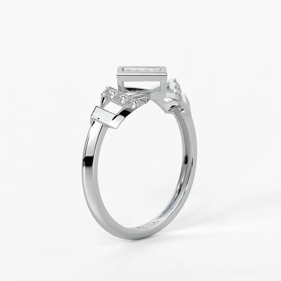 Square Halo Cluster Ladies Ring