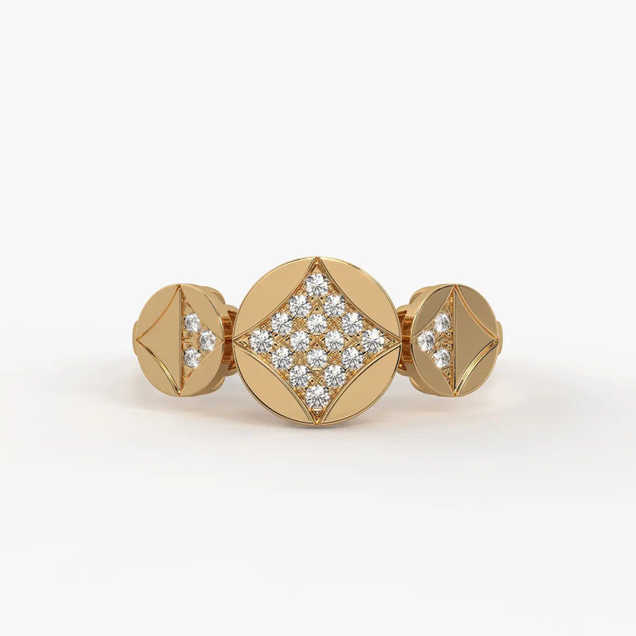 Geometric Cluster Designer Ladies Ring