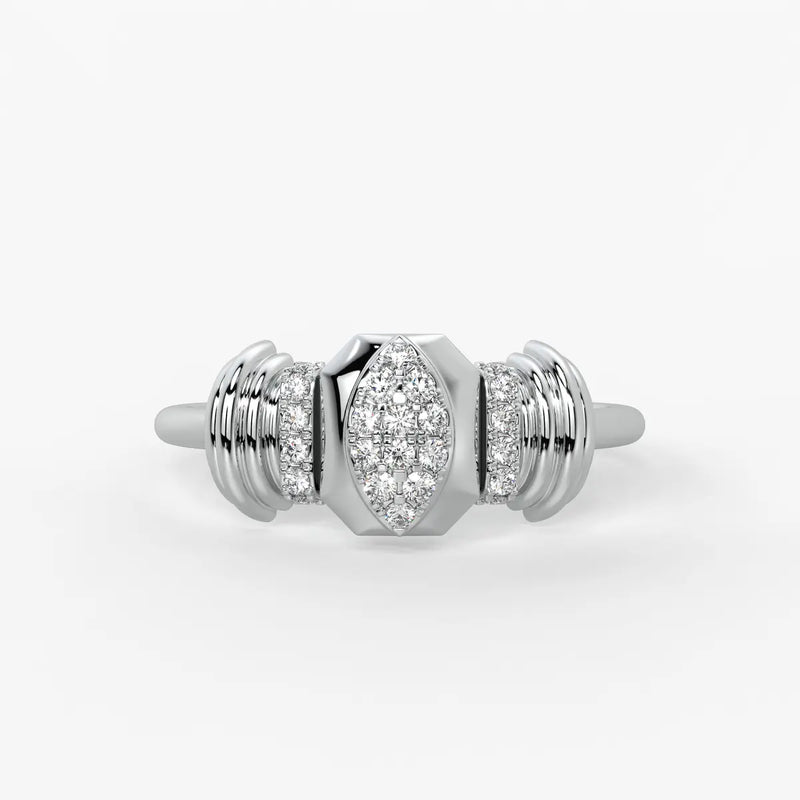 Marquise Geometric Statement Ladies Ring