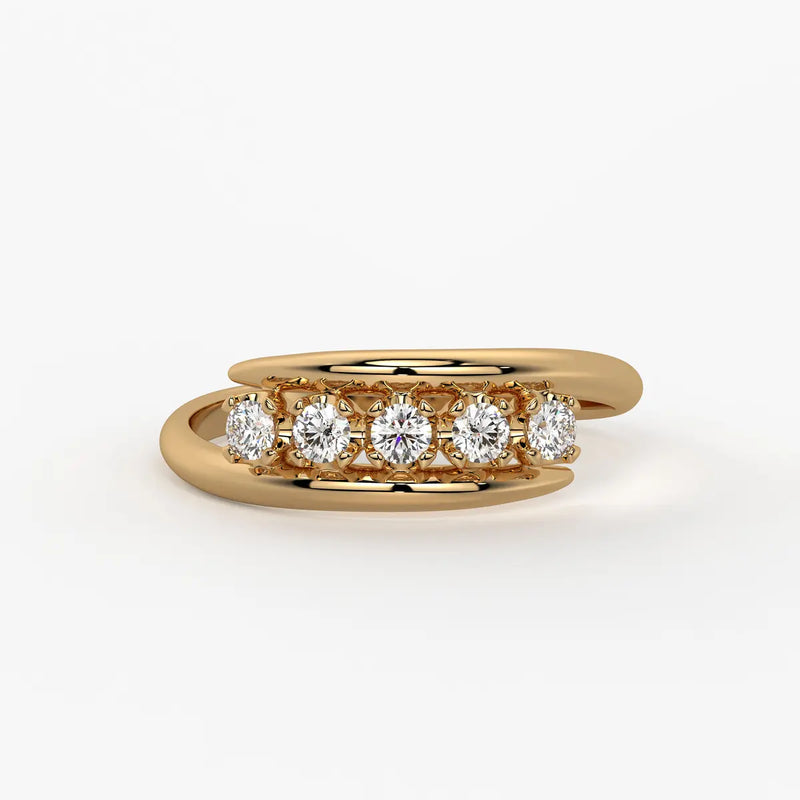 Arcveil Diamond Bypass Ring