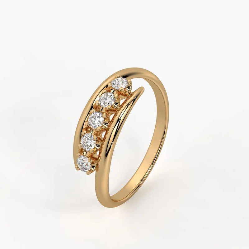 Arcveil Diamond Bypass Ring
